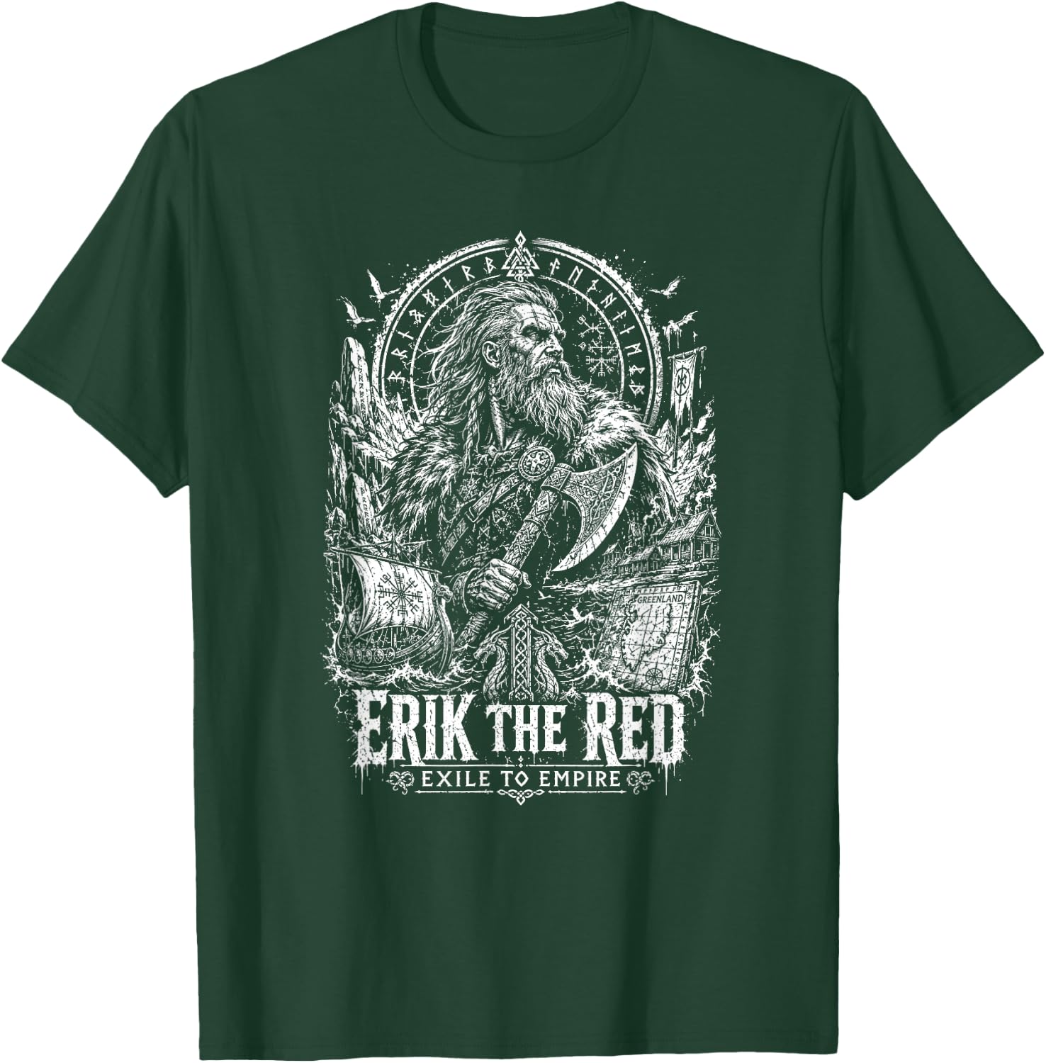 Erik The Red Exile to Empire Viking Saga T-Shirt - T-Shirt | Forest