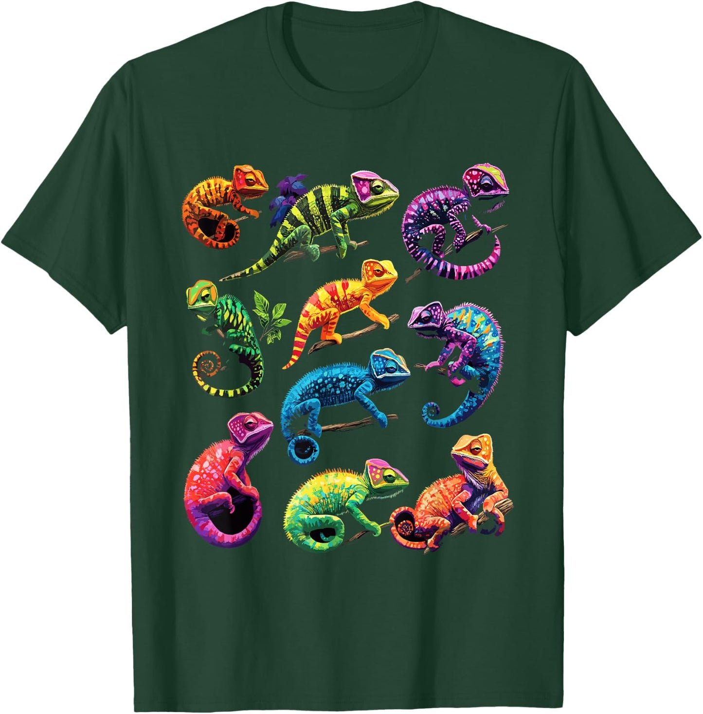 Chameleons of the World Educational Reptile Lizard Lover T-Shirt - T-Shirt | Forest