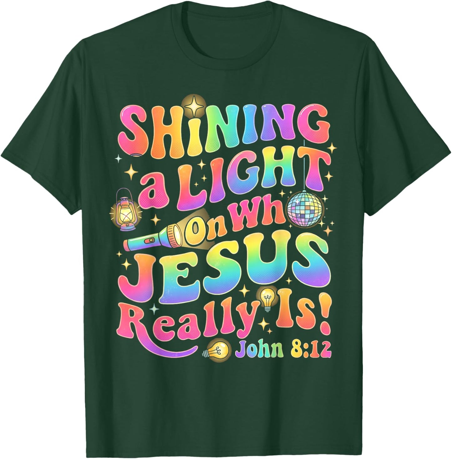 Shining A Light On Who Jesus VBS2026 Vacation Bible School T-Shirt - T-Shirt | Forest