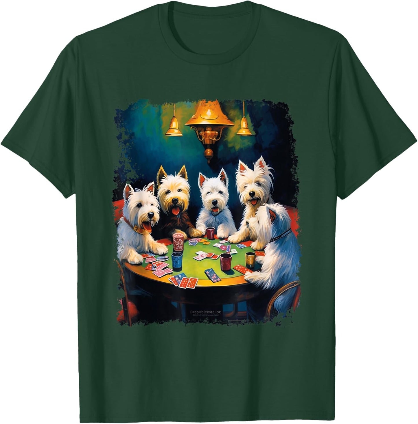 Westie Dog West Highland White Terrier Gambling T-Shirt - T-Shirt | Forest