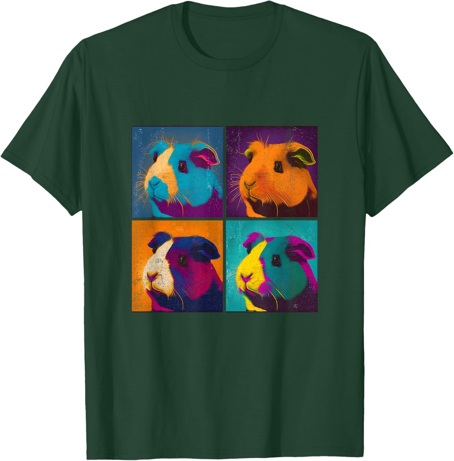 Guinea Pig Pop Art Design Illustration Colorful Animal Women T-Shirt - T-Shirt | Forest