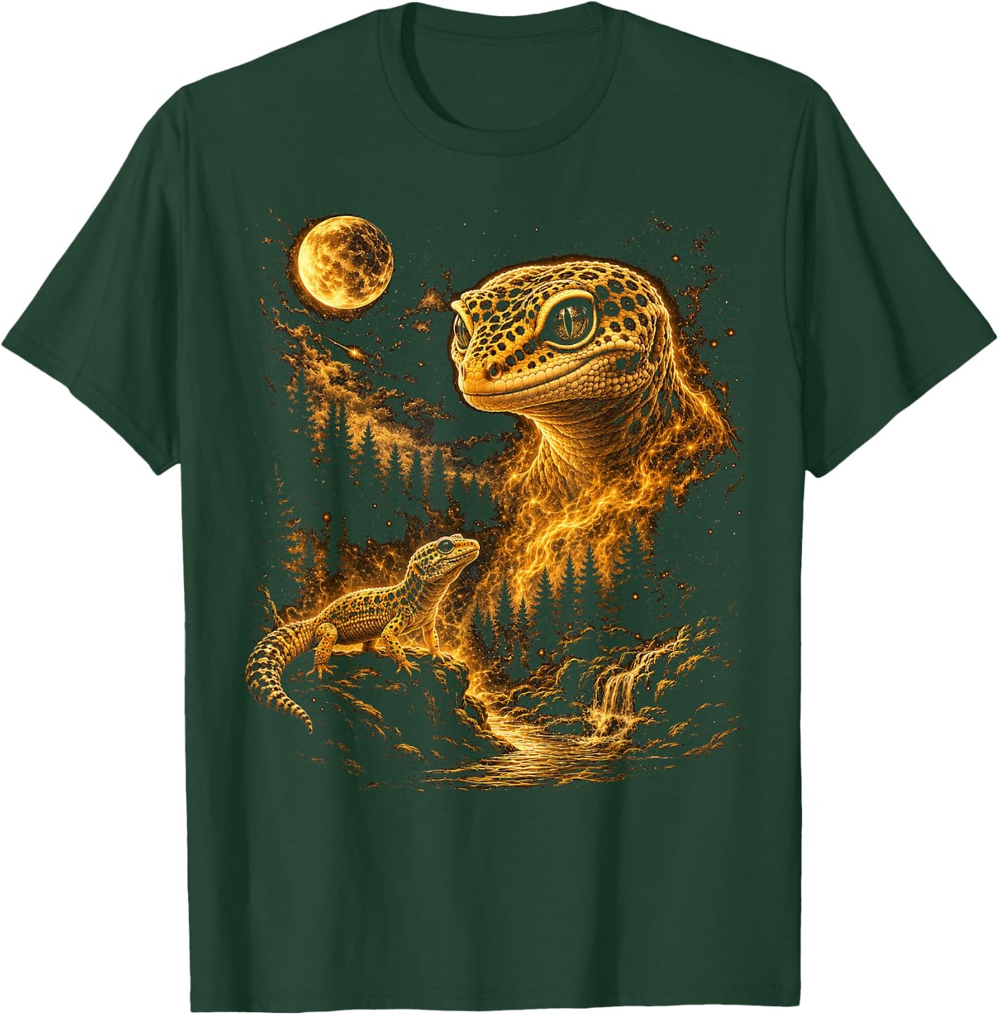Cute Leopard Gecko Men Vintage Lizard Reptile T-Shirt - T-Shirt | Forest