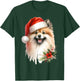 Watercolor Illustration Dog German Spitz Christmas , Black, S T-Shirt - T-Shirt | Forest