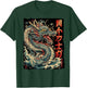 Dragon's Embrace: Sakura & Wave Art Fusion T-Shirt - T-Shirt | Forest