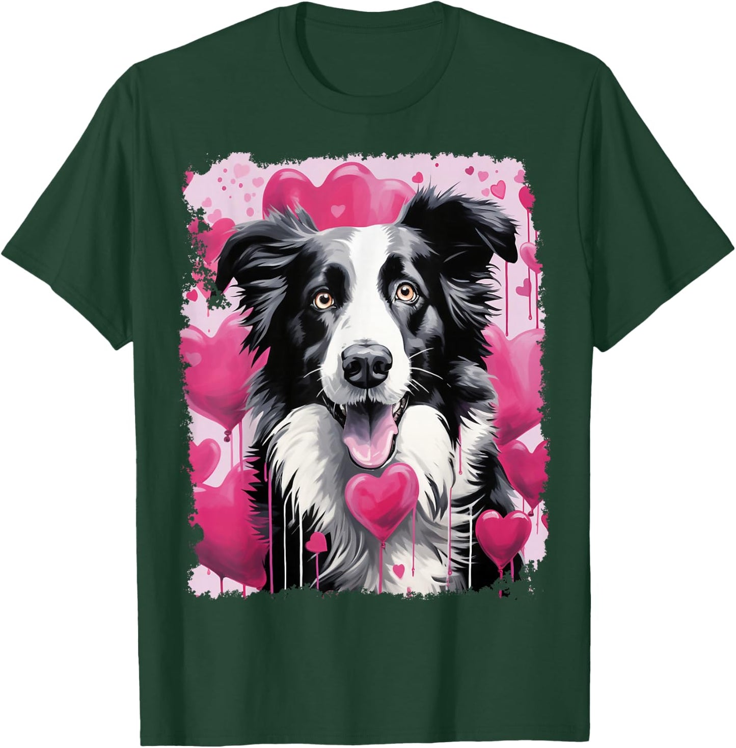 Pop Art Dog Cute Border Collie T-Shirt - T-Shirt | Forest