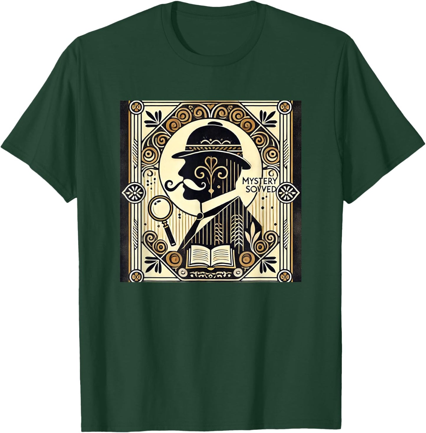 Poirot Mystery Books Vintage Detective Design T-Shirt - T-Shirt | Forest