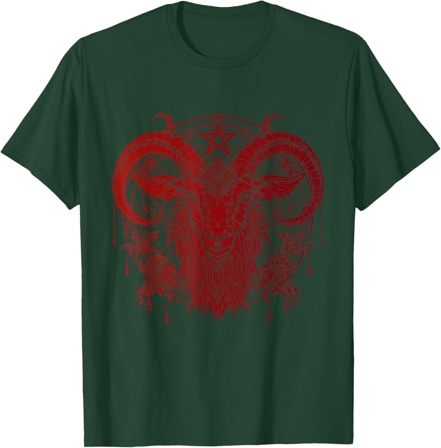 Baphomet Goat Pentagram Satanist Halloween Metal Head T-Shirt - T-Shirt | Forest