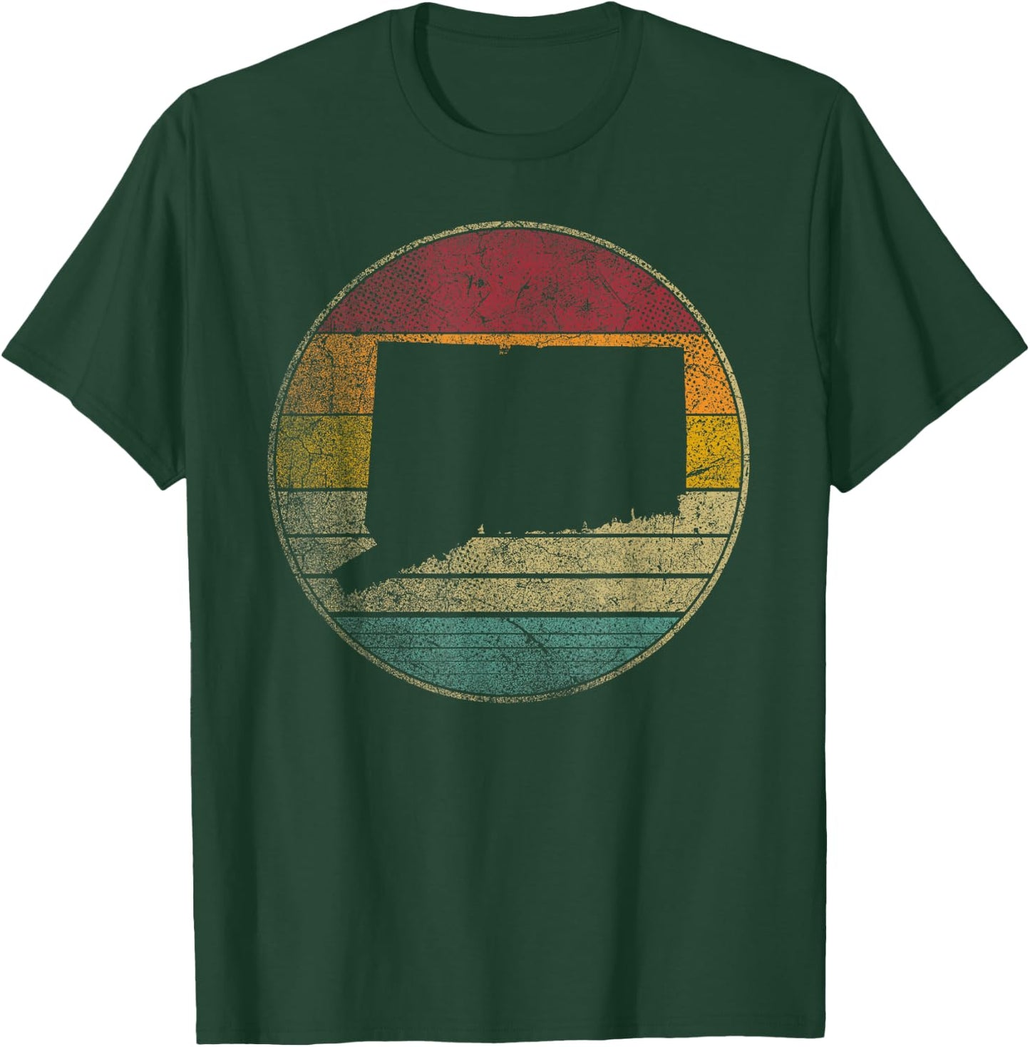 Connecticut Vintage Retro Style Distressed 70s 80s Novelty T-Shirt - T-Shirt | Forest