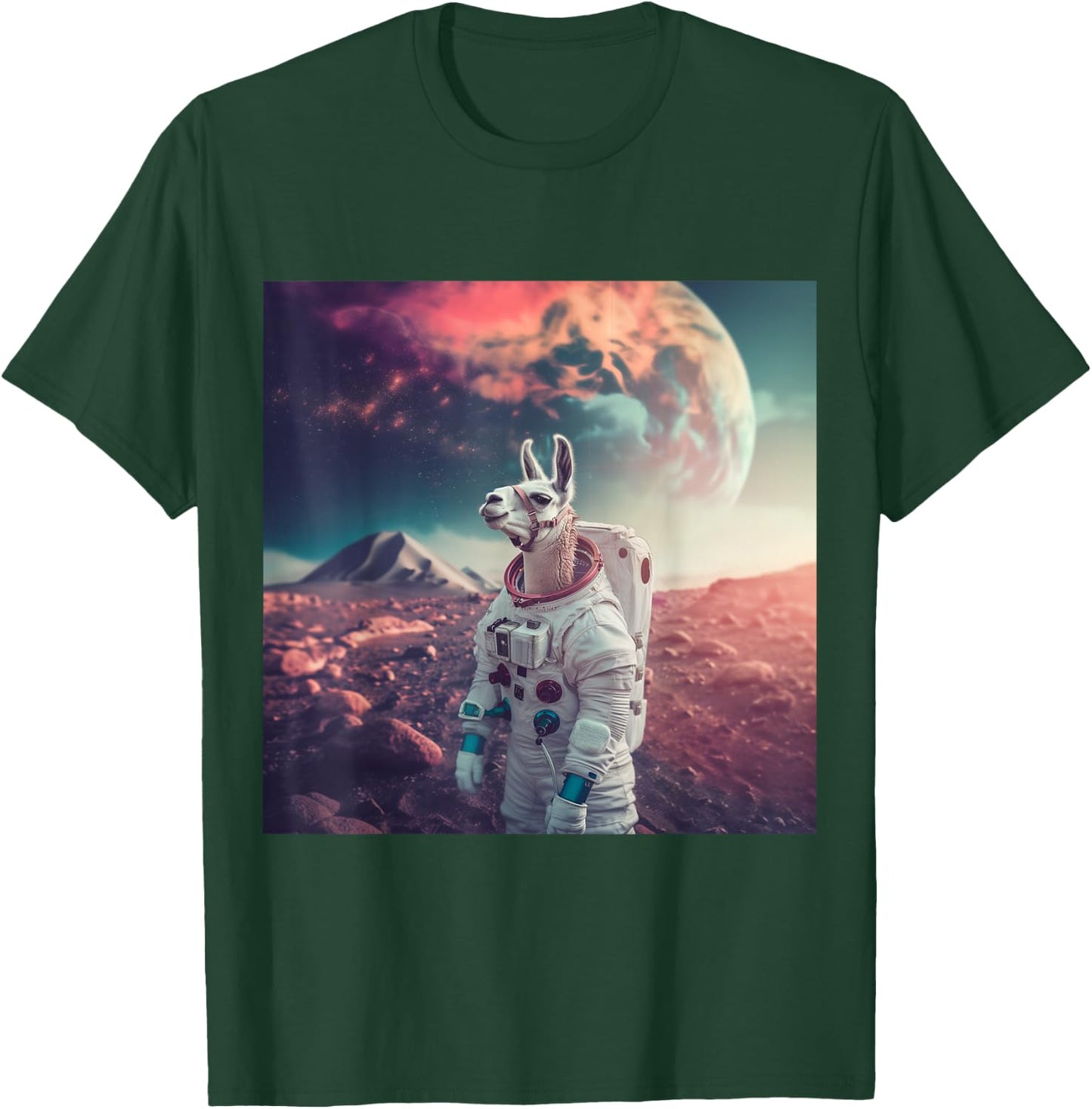 Astronaut Llama in Space T-Shirt - T-Shirt | Forest
