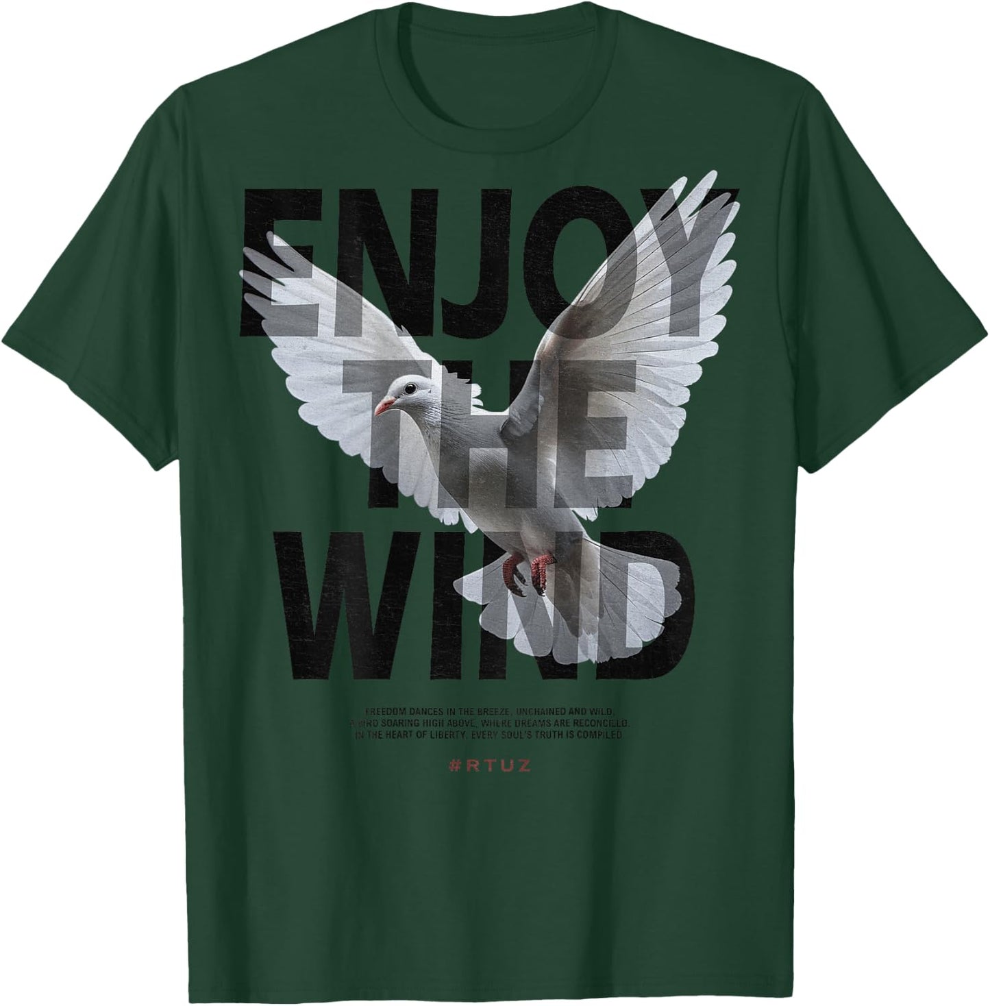 Hip Hop Retro Vintage Urban Backprint Streetwear White Dove T-Shirt - T-Shirt | Forest