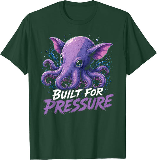 Built for Pressure Dumbo Octopus Deep Sea Graphic T-Shirt - T-Shirt | Forest