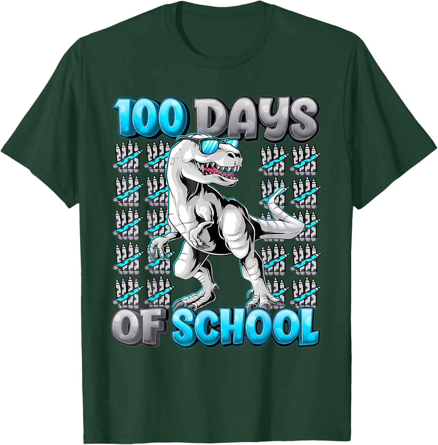 100 Days Of School Trex 100 Days Smarter 100Th Day Of School T-Shirt - T-Shirt | Forest