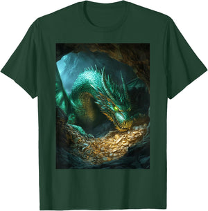 Majestic Green Hoard Dragon Guardian T-Shirt - T-Shirt | Forest