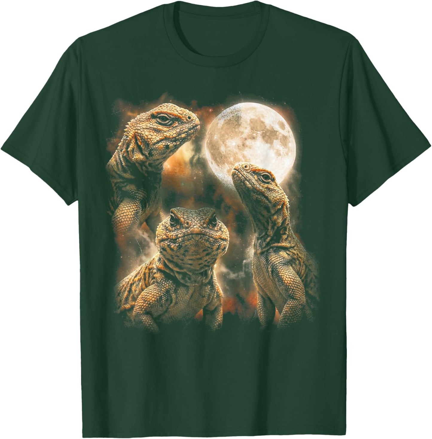 Funny Three Uromastyx Moon Tailed Lizard Vintage 90s Graphic T-Shirt - T-Shirt | Forest