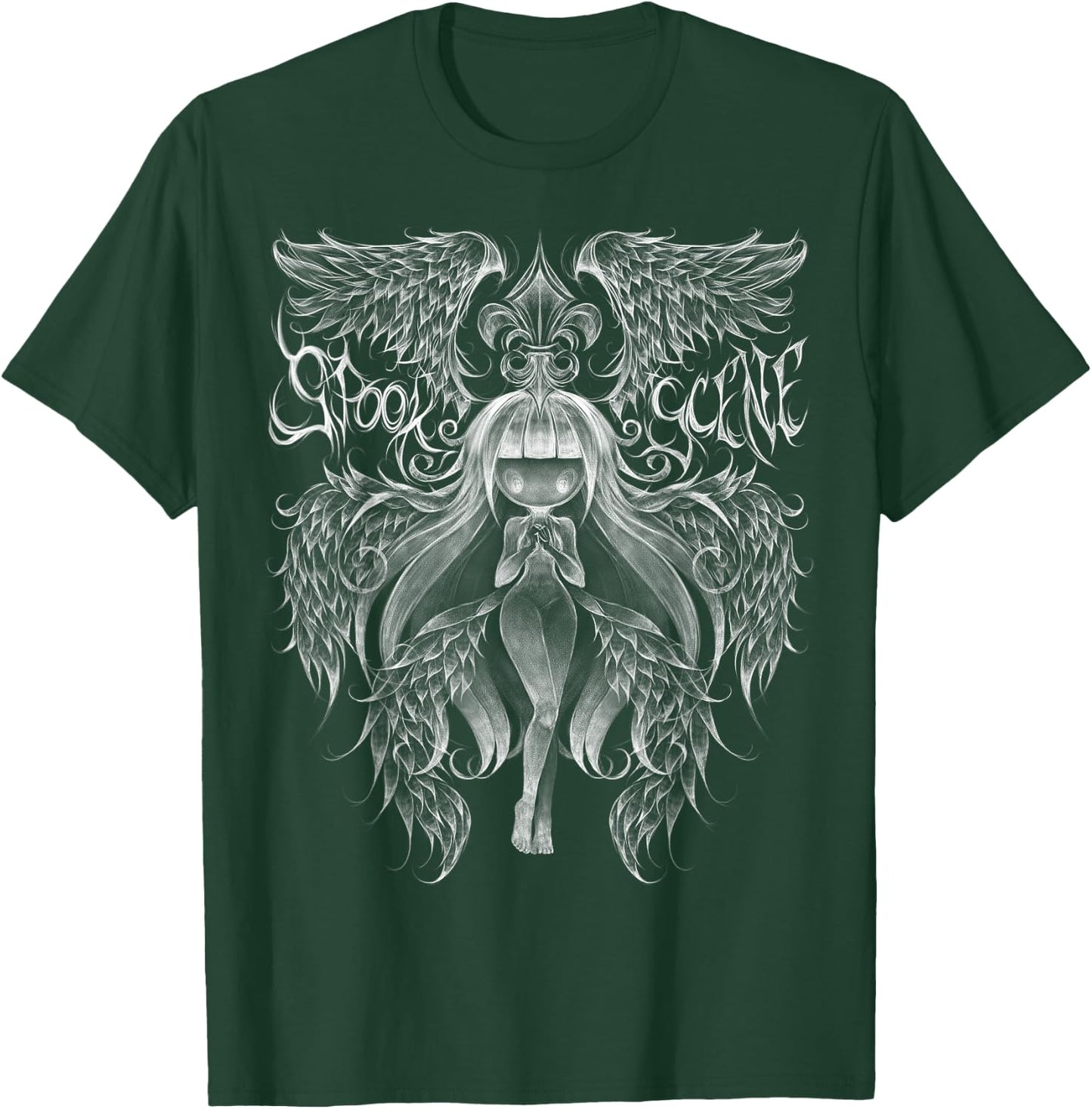 Spookscene Gothic Fleur De Lis Seraph Celestial Angel T-Shirt - T-Shirt | Forest