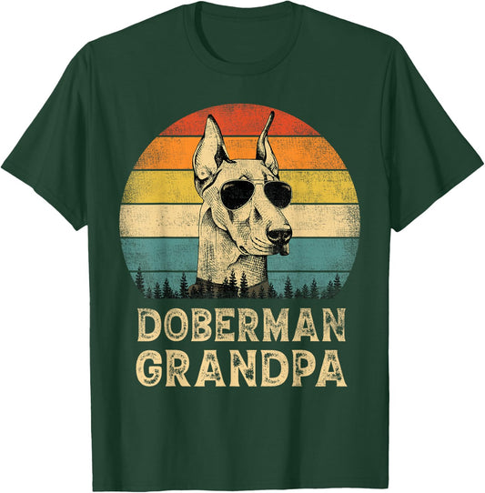 Vintage Doberman Grandpa Dog Lovers Father's Day T-Shirt - T-Shirt | Forest