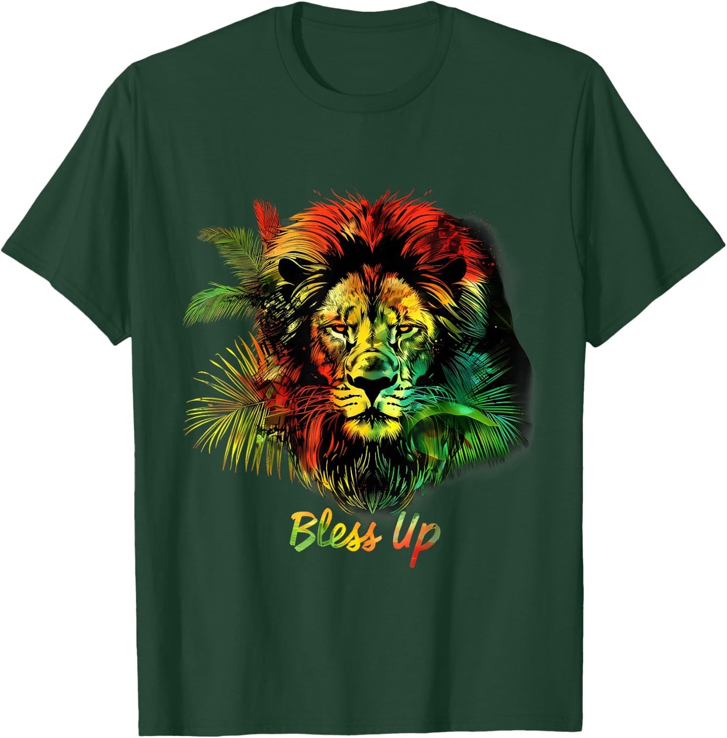 Rasta Reggae Lion Of Judah Pride Jamaican Music Headphones T-Shirt - T-Shirt | Forest