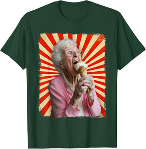 Grandma Licking Ice Cream T-Shirt - T-Shirt | Forest