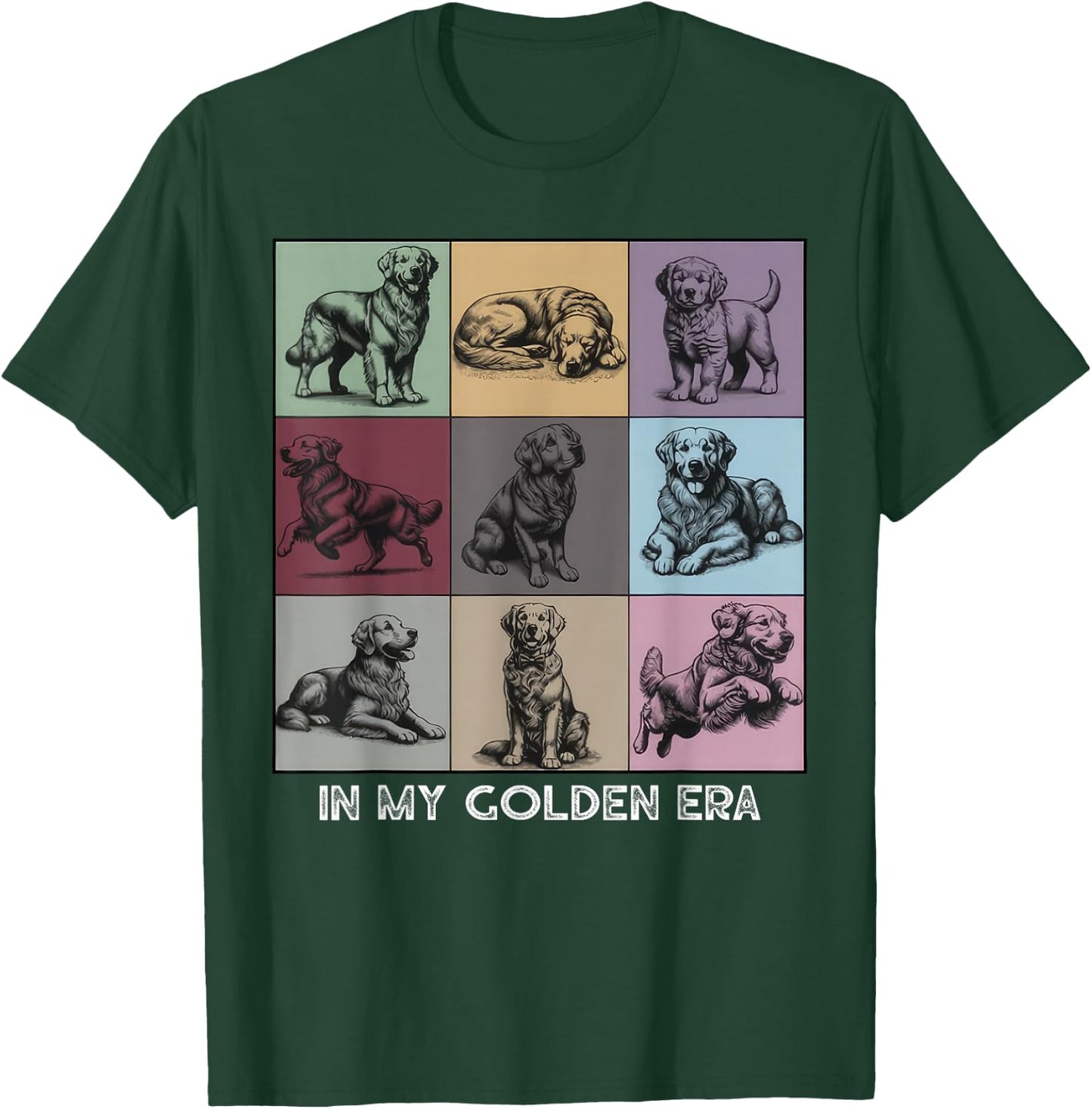 in My Golden Retriever 70s Era Funny Retriever Dog T-Shirt - T-Shirt | Forest