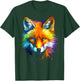 Fox Colourful Animal Graphic Art Fox , black, S T-Shirt - T-Shirt | Forest
