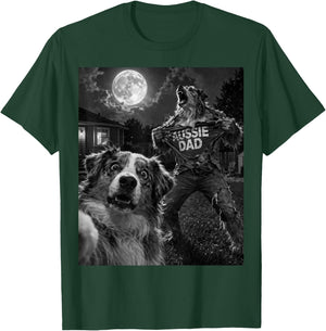 Australian Shepherd Aussie Dad Funny Vintage Graphic Selfie T-Shirt - T-Shirt | Forest