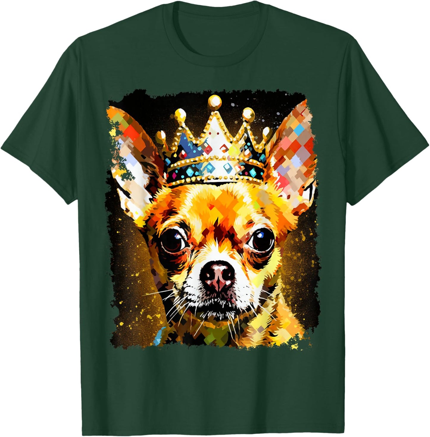 Pop Art Dog Chihuahua King Queen T-Shirt - T-Shirt | Forest