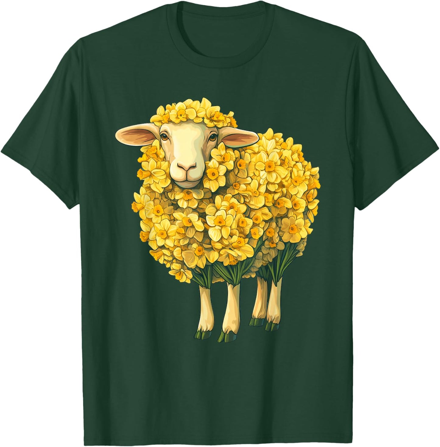Daffodil Sheep Flower Gardening Floral T-Shirt - T-Shirt | Forest
