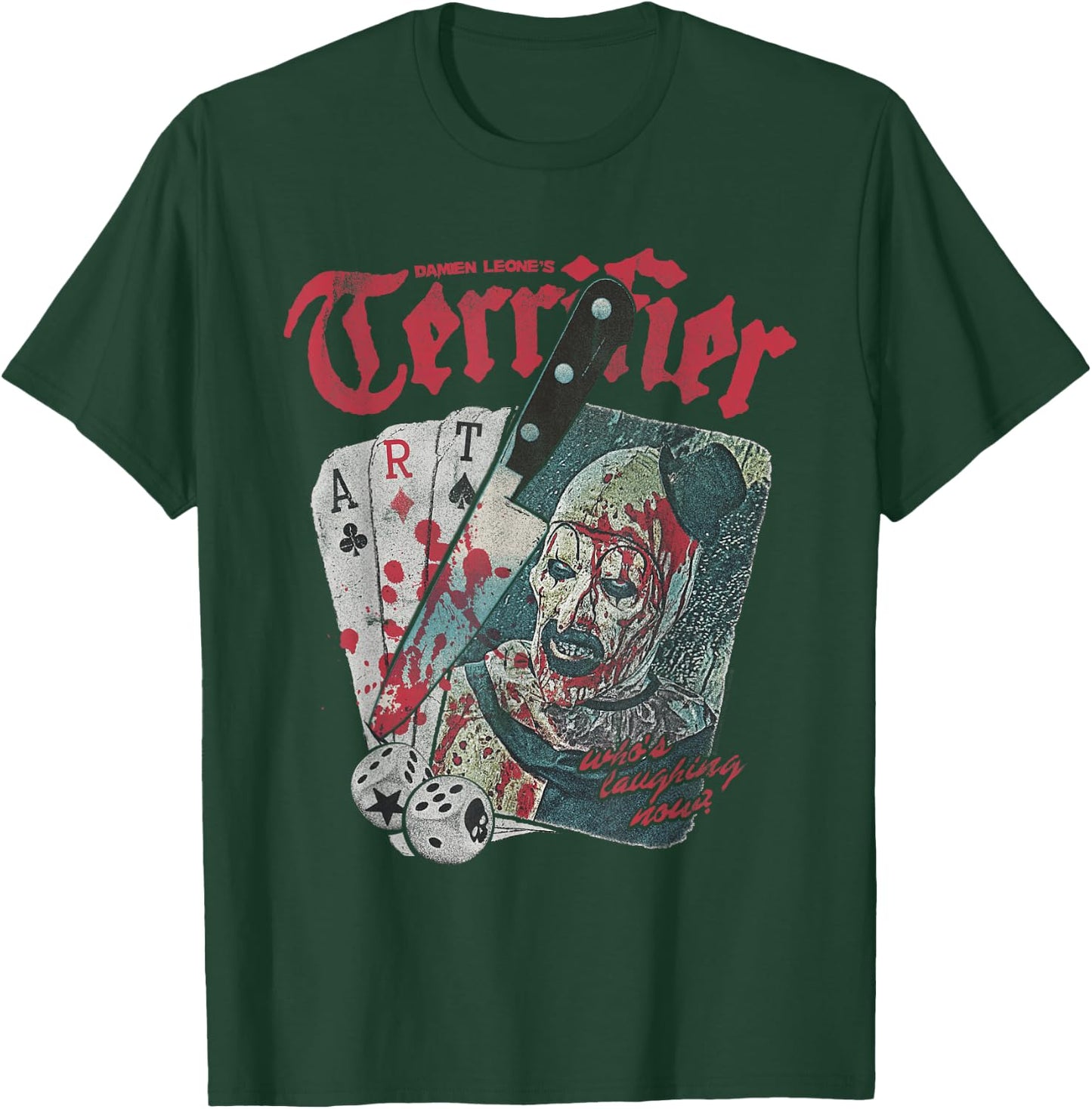 Terrifier Cards and Dice Art the Clown Bloody Knife Horror T-Shirt - T-Shirt | Forest