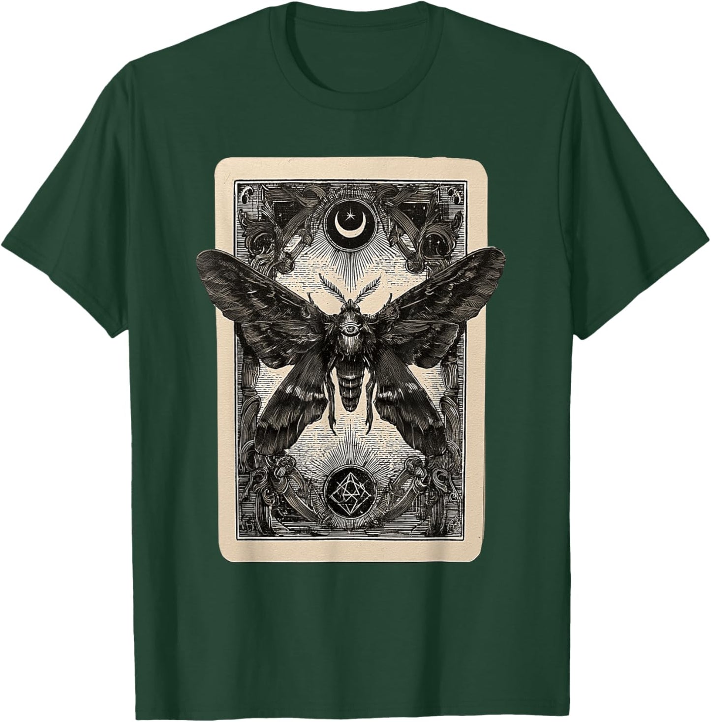 Death Head Moth All Seeing Eye Croissant de Lune Occulte T-Shirt - T-Shirt | Forest