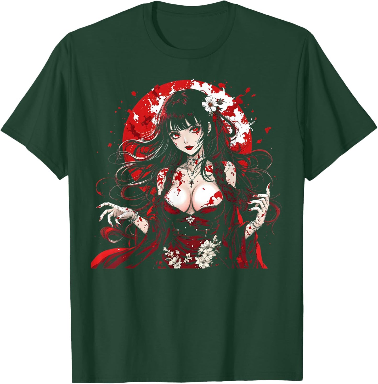 Horror Anime Manga I Gothic Outfit I Japanese Chibi Girl T-Shirt - T-Shirt | Forest