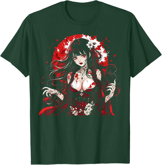 Horror Anime Manga I Gothic Outfit I Japanese Chibi Girl T-Shirt - T-Shirt | Forest