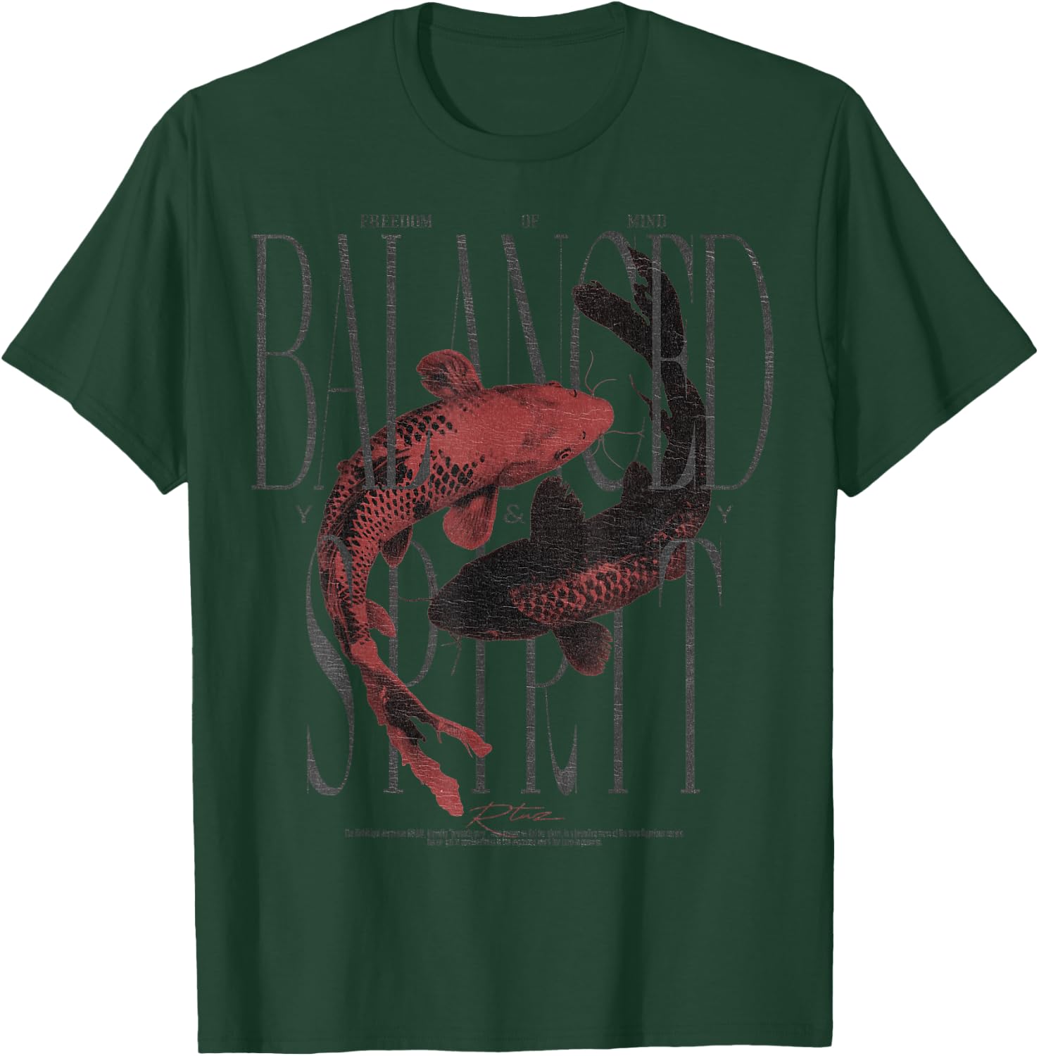 Vintage Nishikigoi Fish Koi Carp , black T-Shirt - T-Shirt | Forest