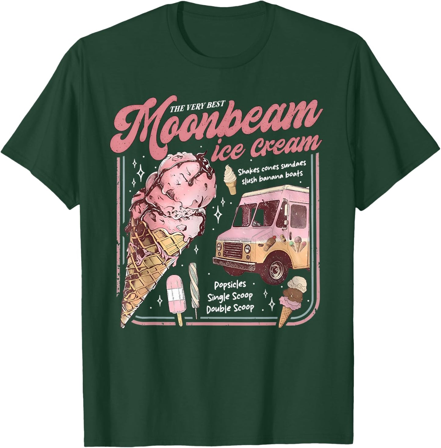 Moonbeam Ice Cream Truck Vintage Retro T-Shirt - T-Shirt | Forest