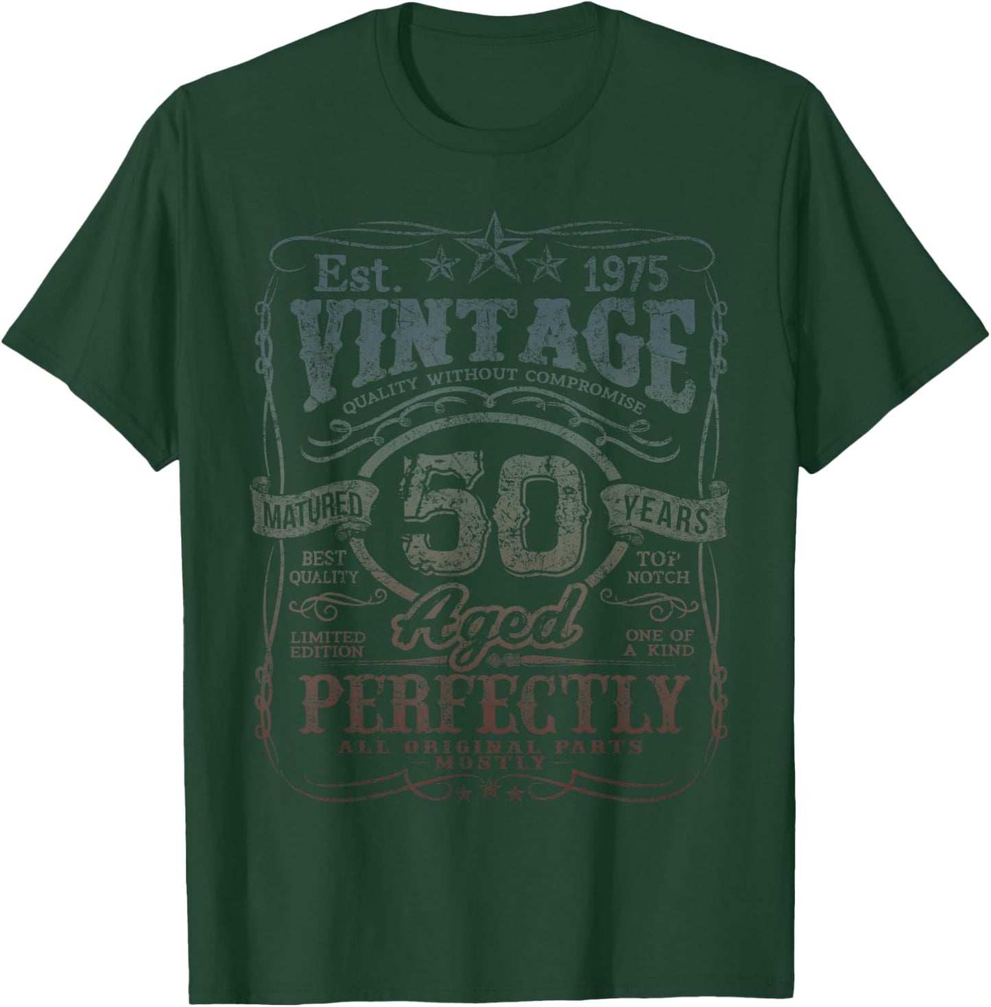 Vintage 1975 Limited Edition Shirt 50 year old 50th Birthday T-Shirt - T-Shirt | Forest
