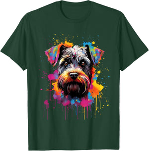 Colorful Miniature Schnauzer Dog Women Kids T-Shirt - T-Shirt | Forest