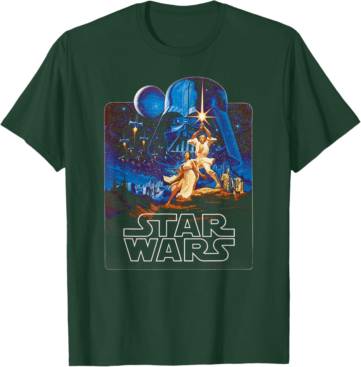 Star Wars A New Hope Retro Poster Badge , black T-Shirt - T-Shirt | Forest