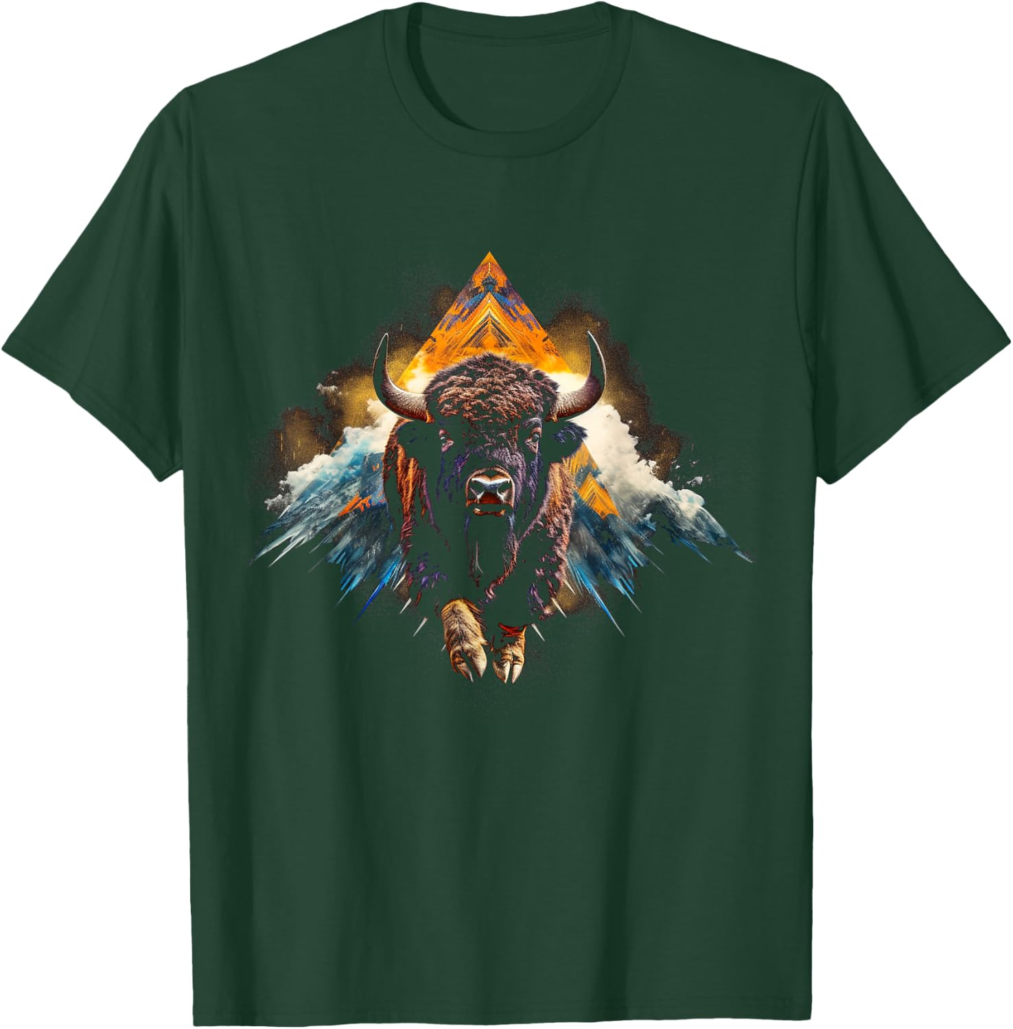 Bison Mountains Animal Art - Bison T-Shirt - T-Shirt | Forest