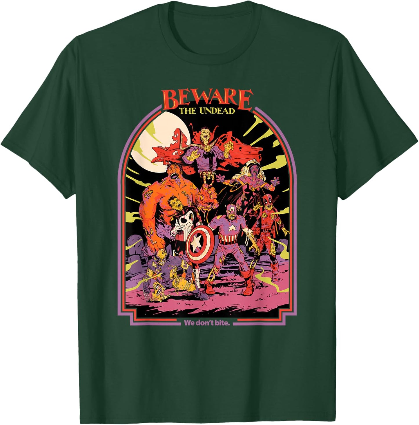 Marvel Zombies Beware The Undead We Don’t Bite Halloween T-Shirt - T-Shirt | Forest