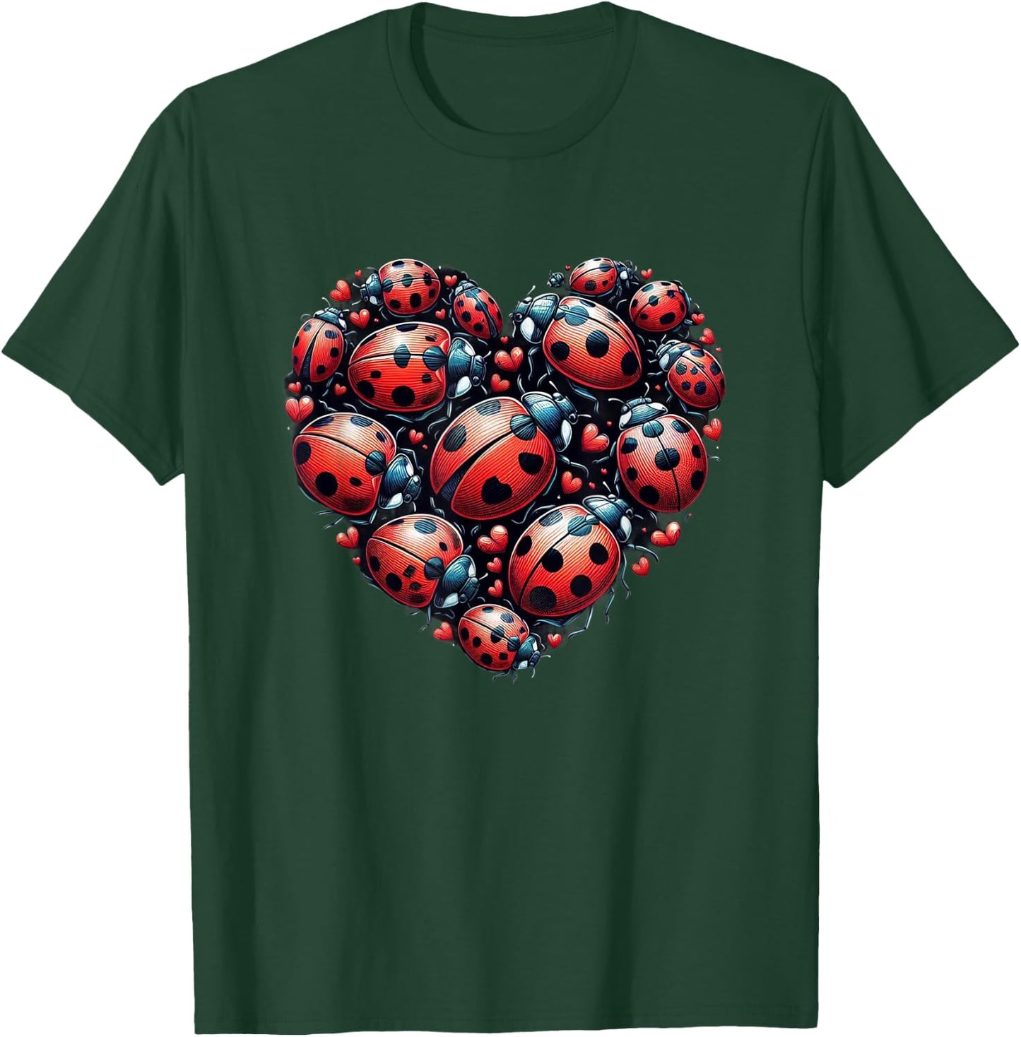 Lady Bugs Love Spiritual Colorful Lady Bugs Art Insects T-Shirt - T-Shirt | Forest