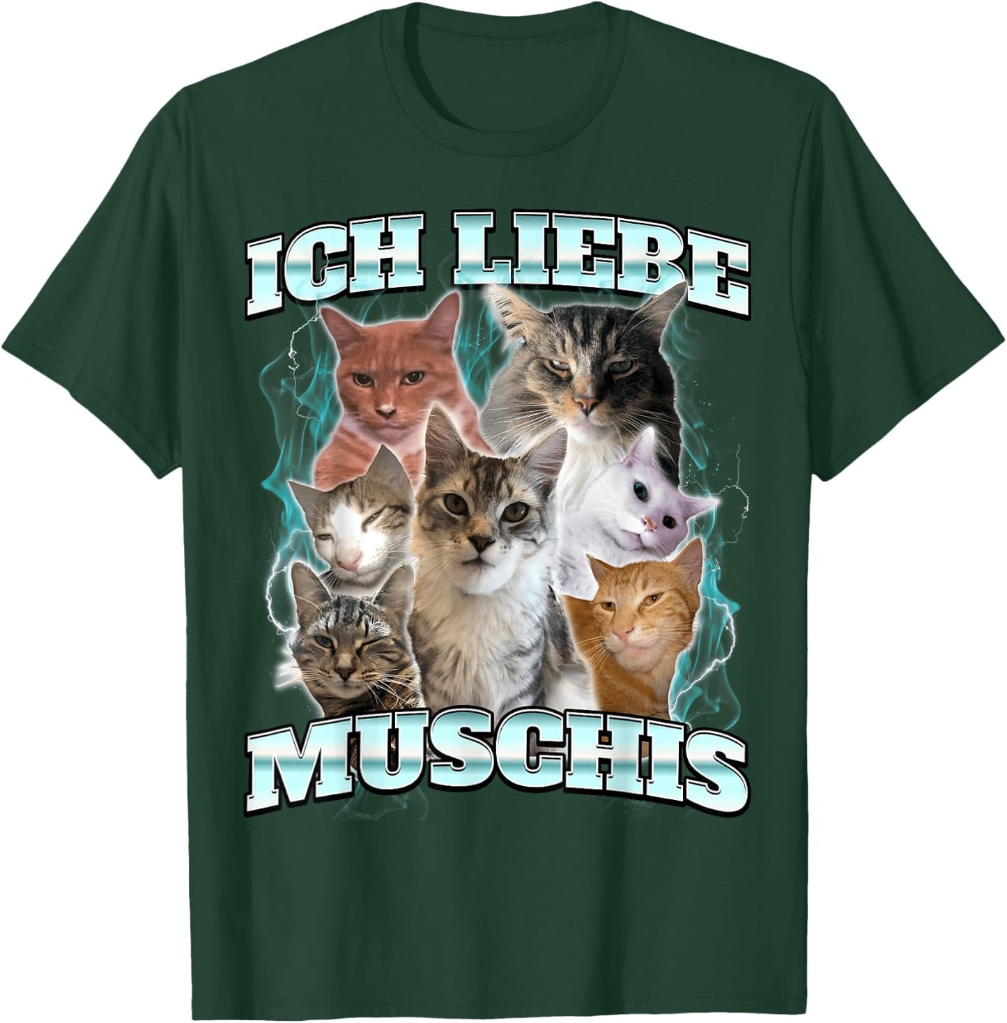 with German Text "Ich Liebe Musch, black T-Shirt - T-Shirt | Forest