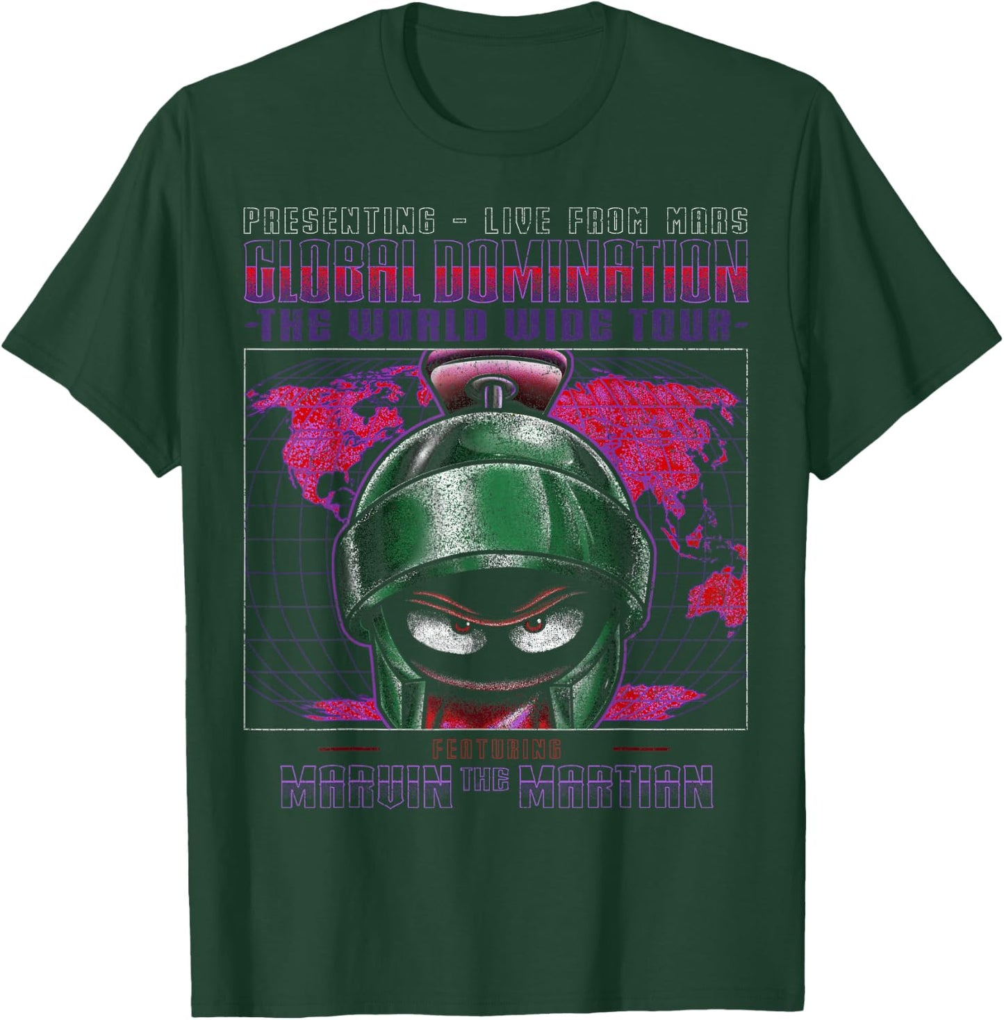 Looney Tunes Marvin The Martian Global Domination Tour Small T-Shirt - T-Shirt | Forest