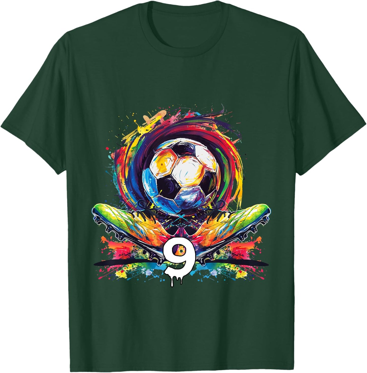 Children's 9th Birthday Boy 9 Years Football Gift , black T-Shirt - T-Shirt | Forest