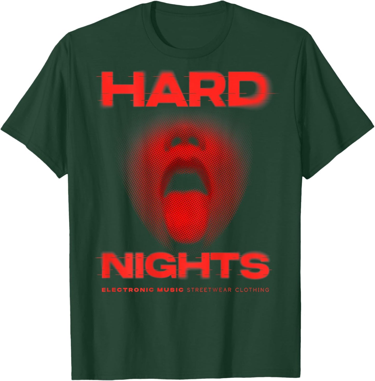 Hard Nights X TECHNO CLUB RAVER RAVE PARTY OUTFIT BACKPRINT , black T-Shirt - T-Shirt | Forest