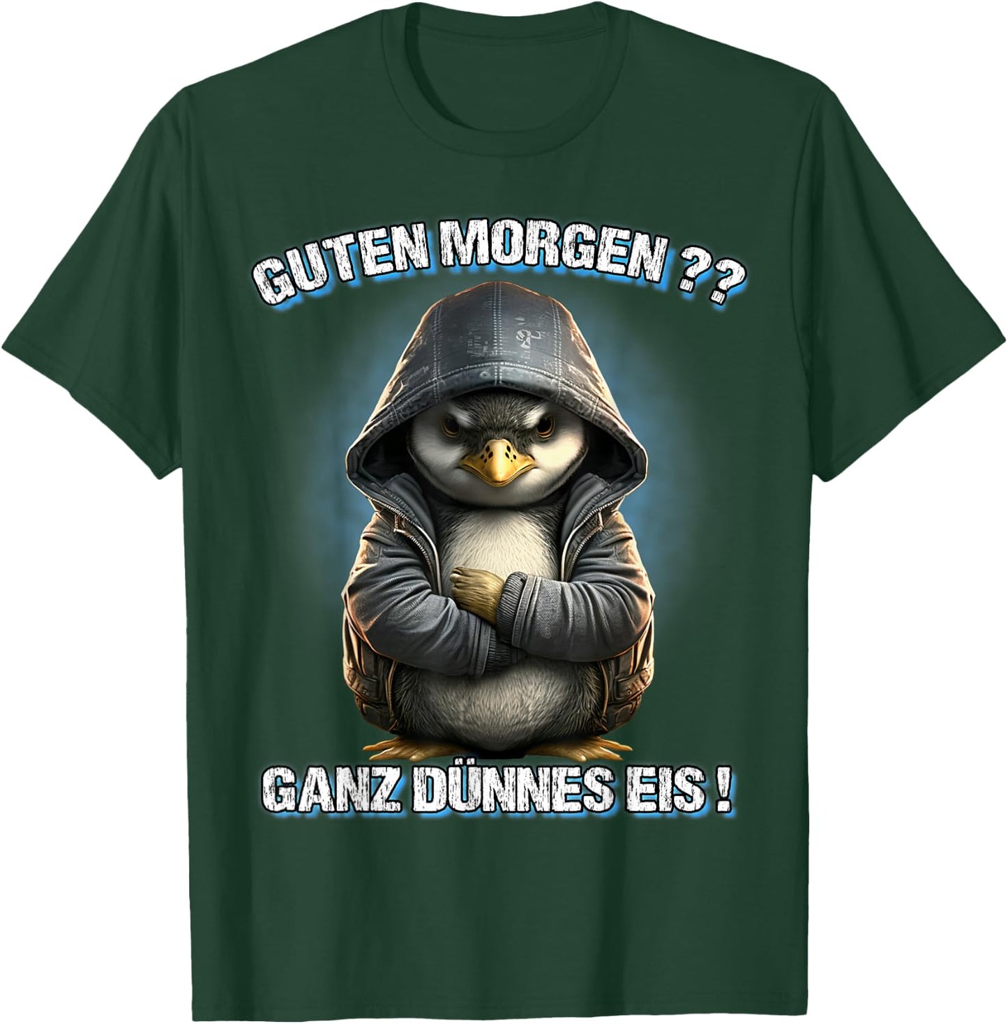 Guten Morgen? Ganz Dünnes Eis! Funny Penguin Coffee , black T-Shirt - T-Shirt | Forest