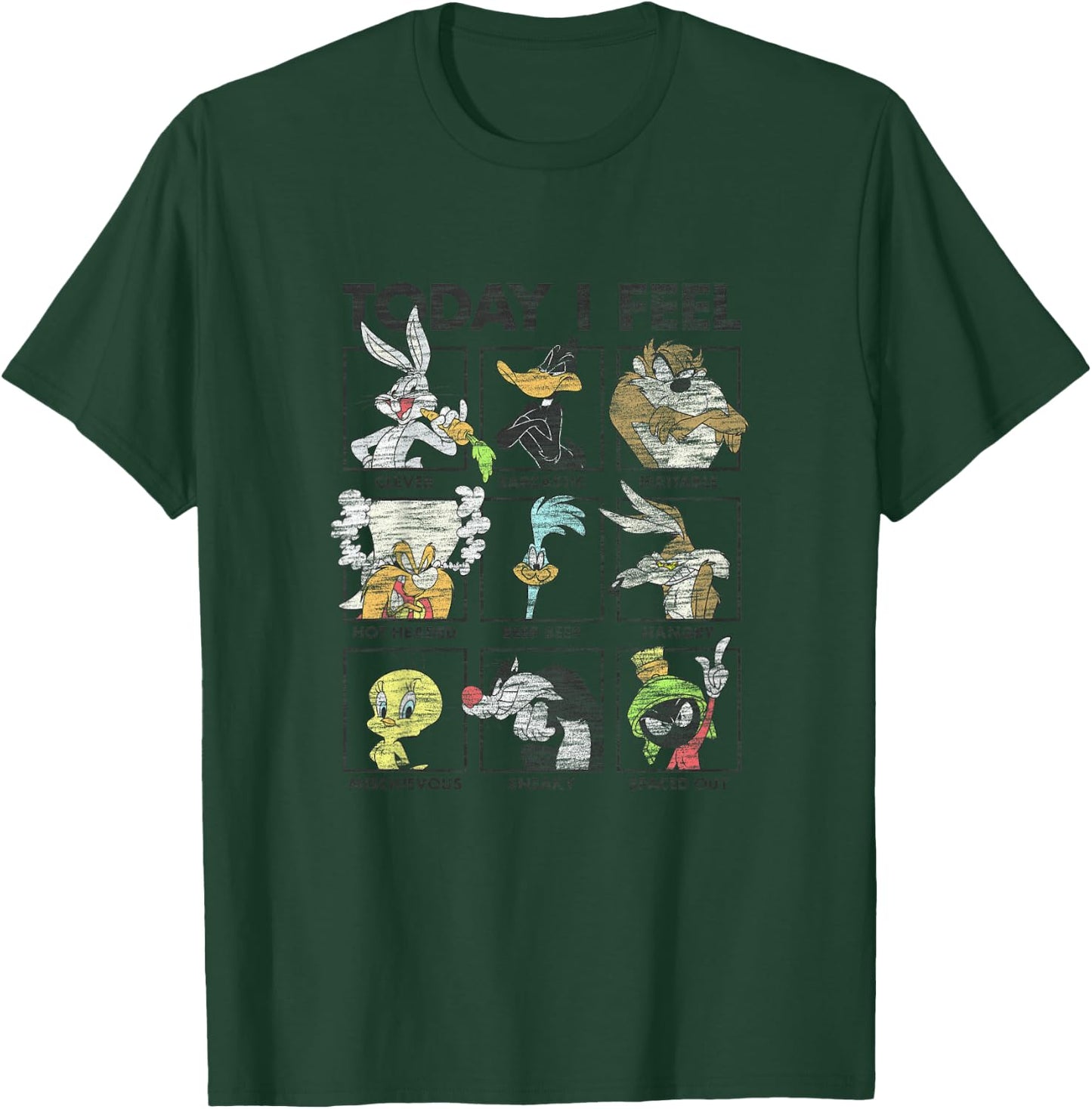 Looney Tunes Youth Today I Feel Classic Emotions Box Up T-Shirt - T-Shirt | Forest