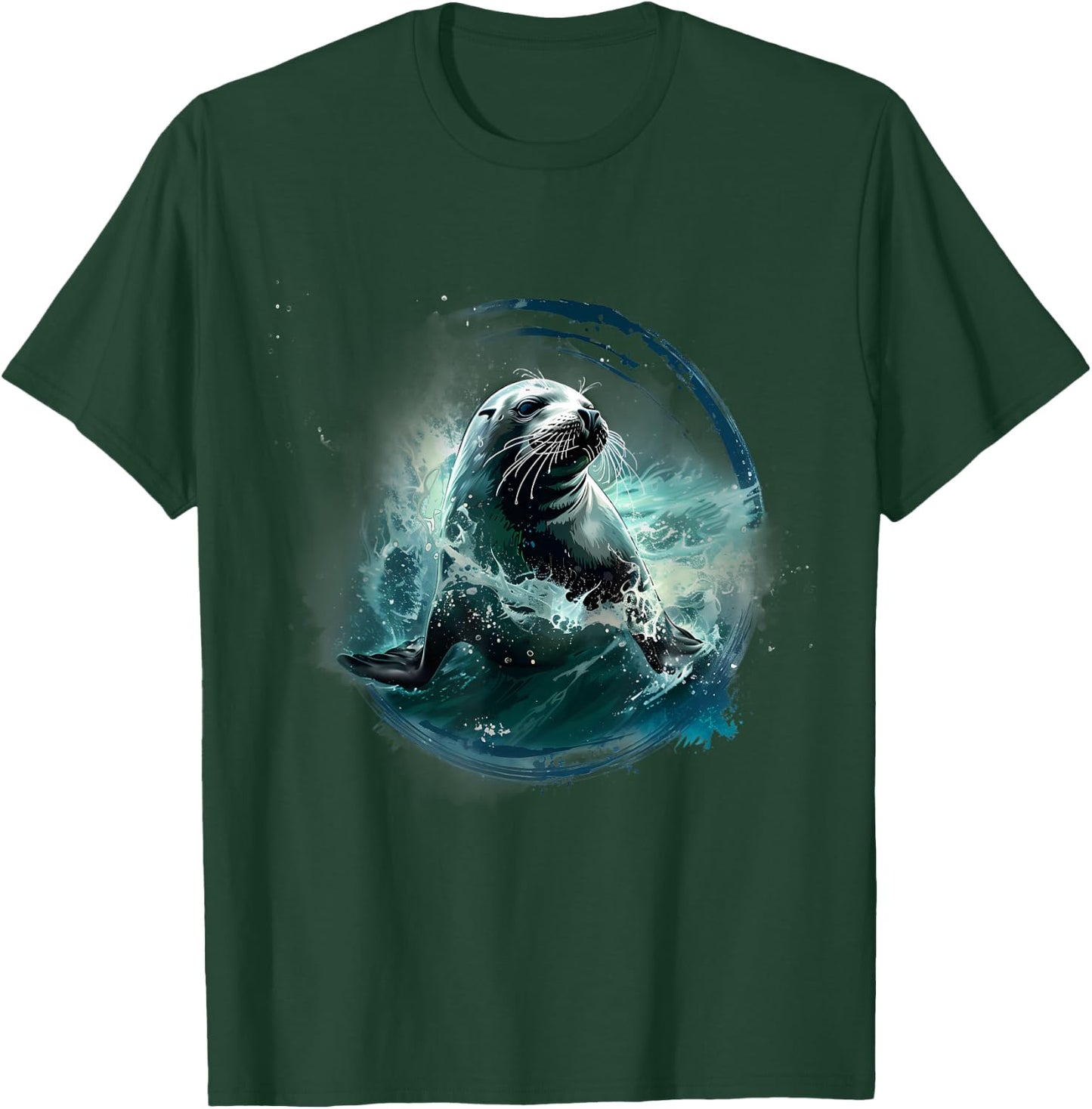 Seal Sea Ocean Animal Artwork Ocean Sea Seal Marine Mammal T-Shirt - T-Shirt | Forest