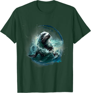 Seal Sea Ocean Animal Artwork Ocean Sea Seal Marine Mammal T-Shirt - T-Shirt | Forest
