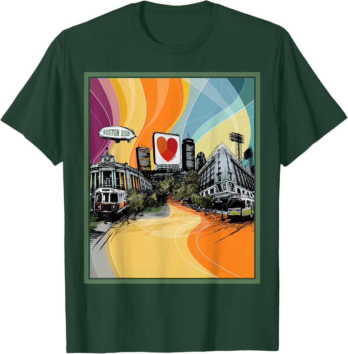 The Heart Sign, Boston 2026 T-Shirt - T-Shirt | Forest