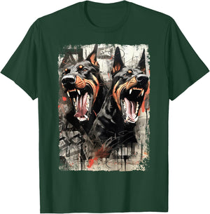 Hip Hop Streetwear Fashion Vintage Women Men Dog Doberman T-Shirt - T-Shirt | Forest