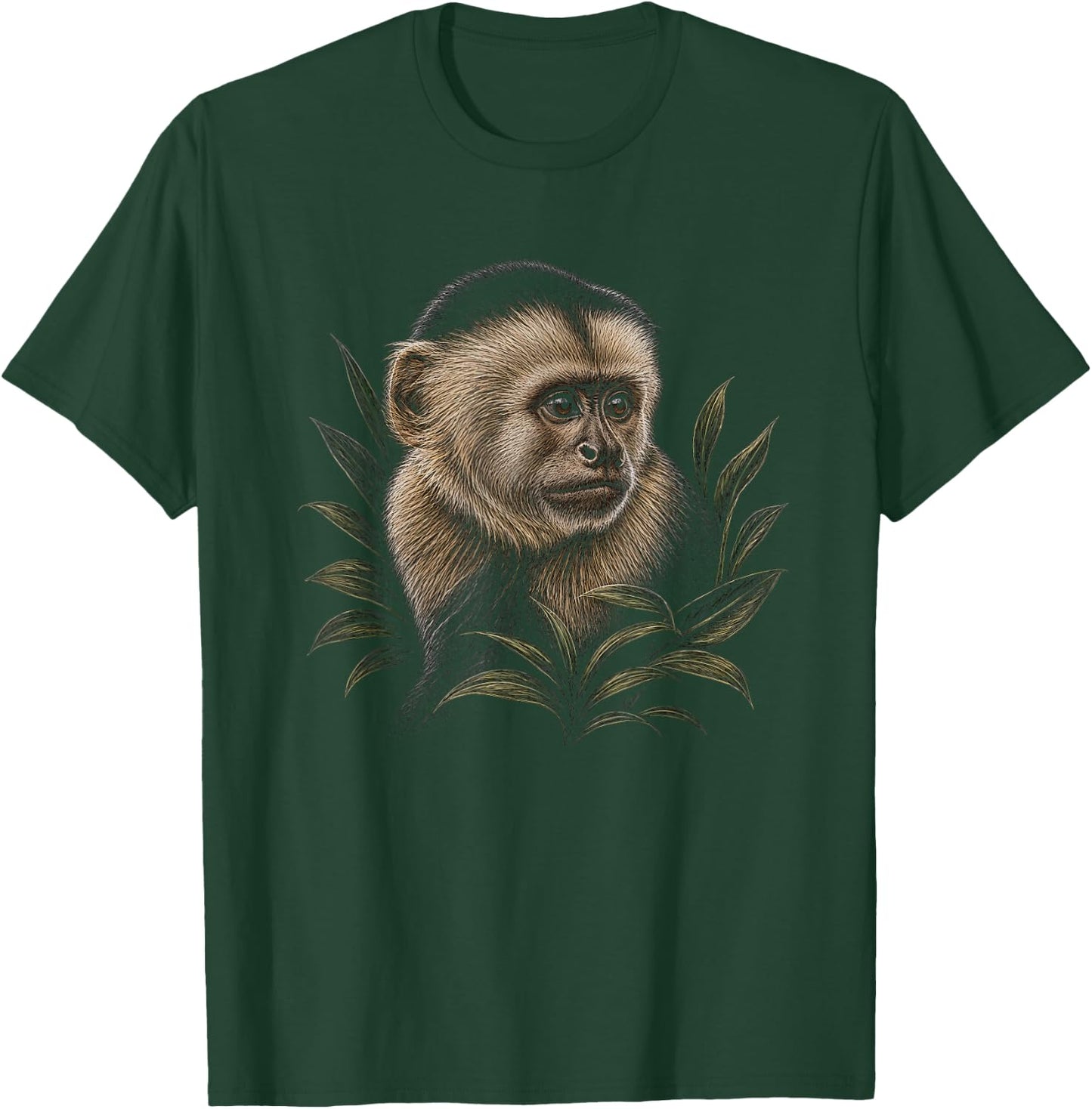 Capuchin Monkey Graphic Artwork Design T-Shirt - T-Shirt | Forest